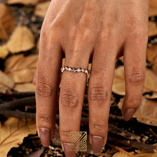 La Chloé Bague Rameau Doré & Zircons