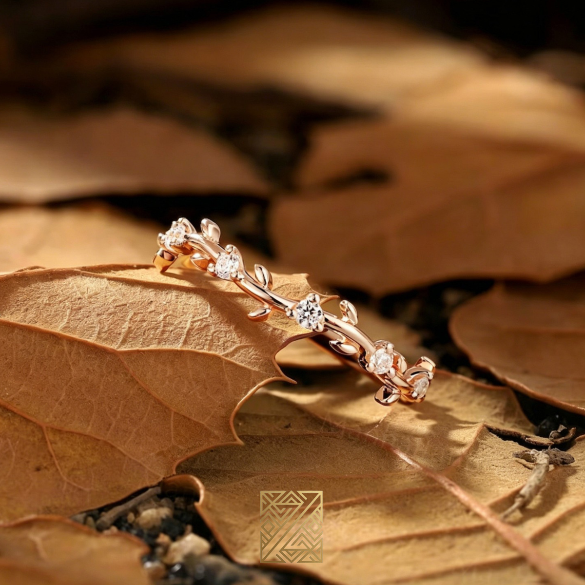 La Chloé Bague Rameau Doré & Zircons